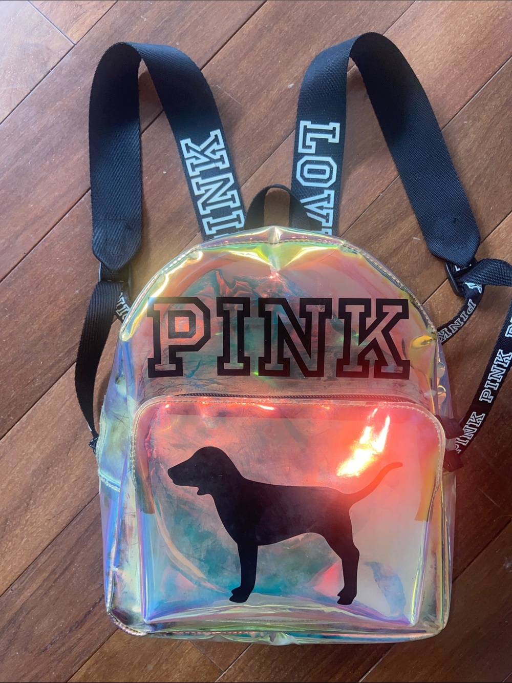 Vs pink mini backpack : Shimmer clear transparent